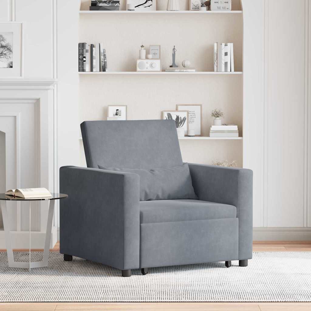 Single Sofa Bed Reclining 90 X 165 X 87 Cm Velvet